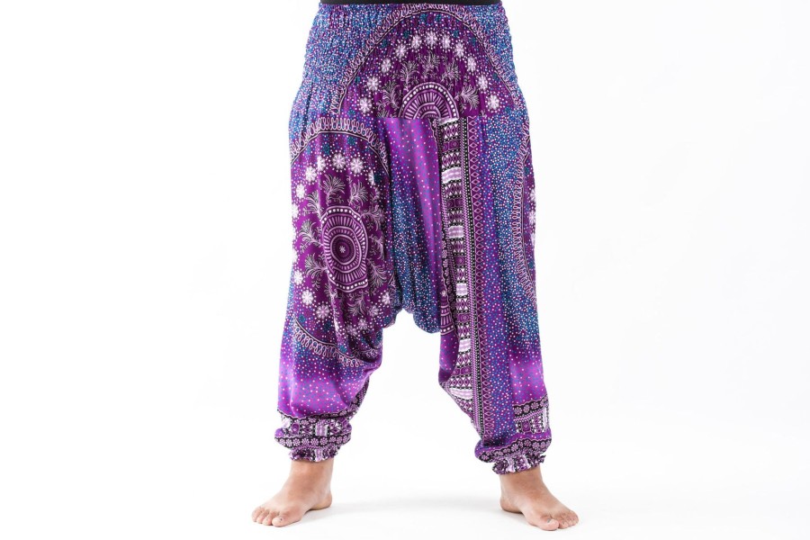 Plus Size HaremPants | Plus Size Tribal Chakras 2-In-1 Jumpsuit Harem Pants In Purple