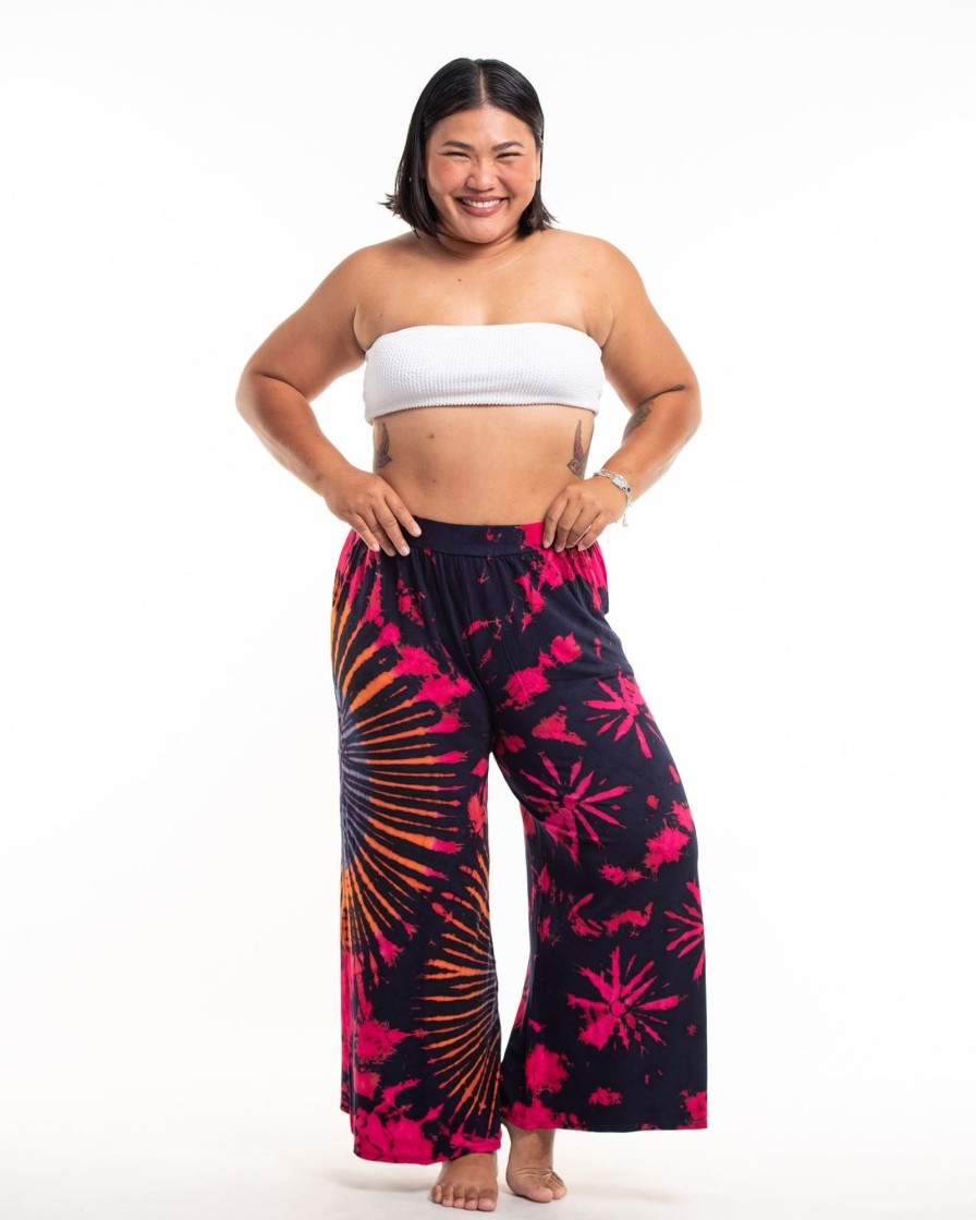 Women HaremPants | Plus Size Wide Leg Palazzo Harem Pants Cotton Tie Dye Purple