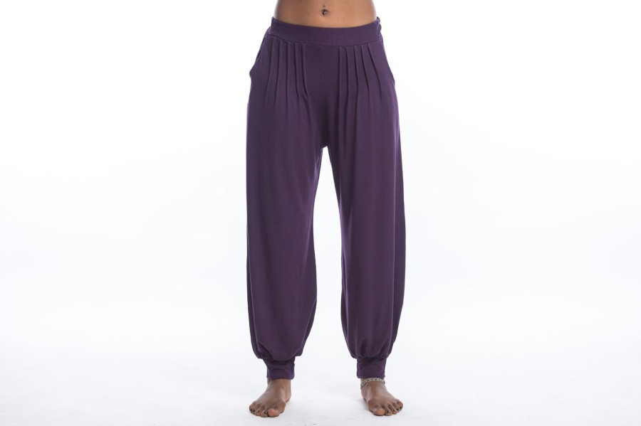 Women HaremPants | Cotton Women Harem Pants In Solid Purple