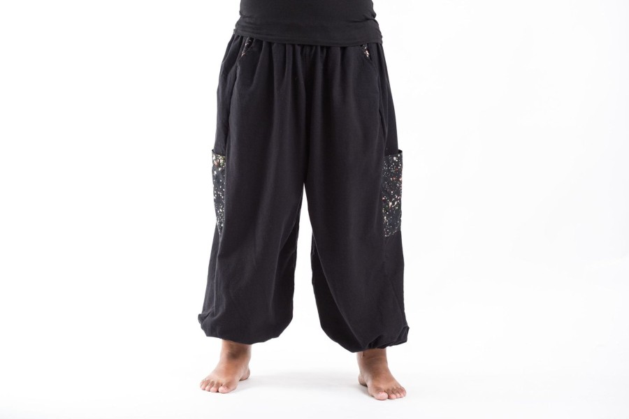 Plus Size HaremPants | Plus Size Cotton Women Unisex Pants In Black