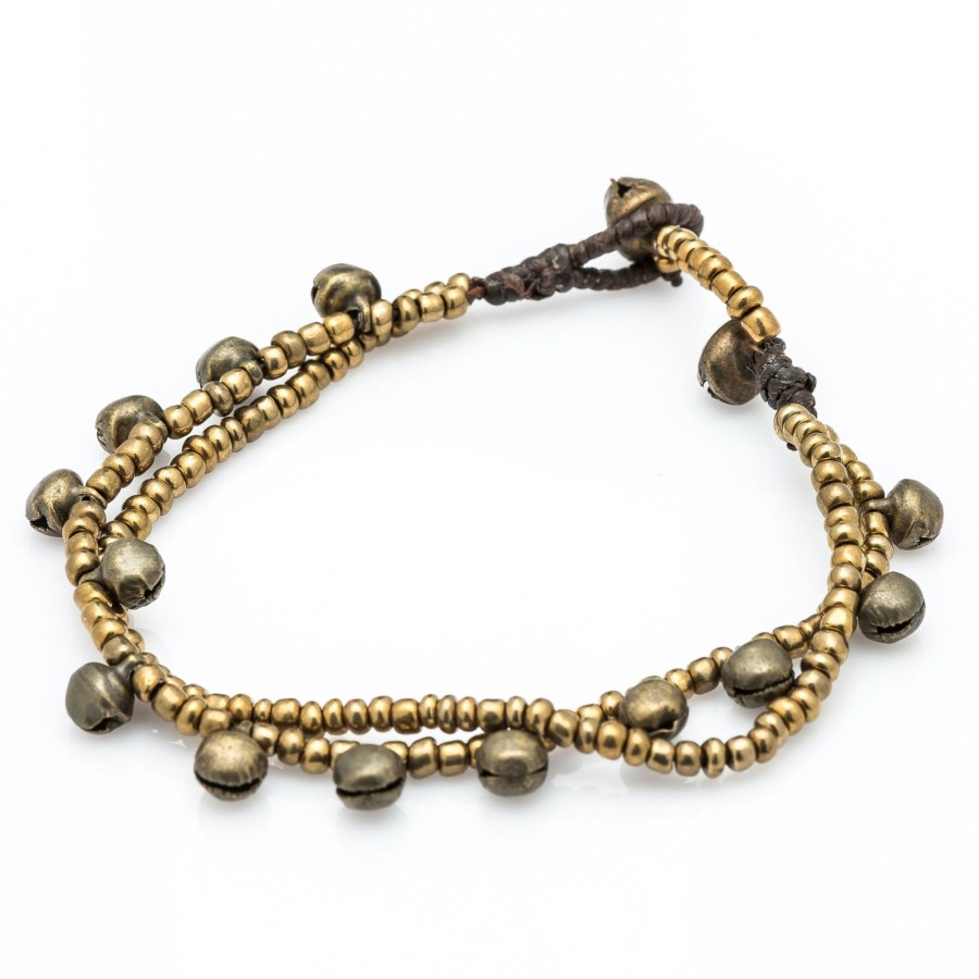 Accessories HaremPants | Bell And Bead Double Strand Bracelets Brass