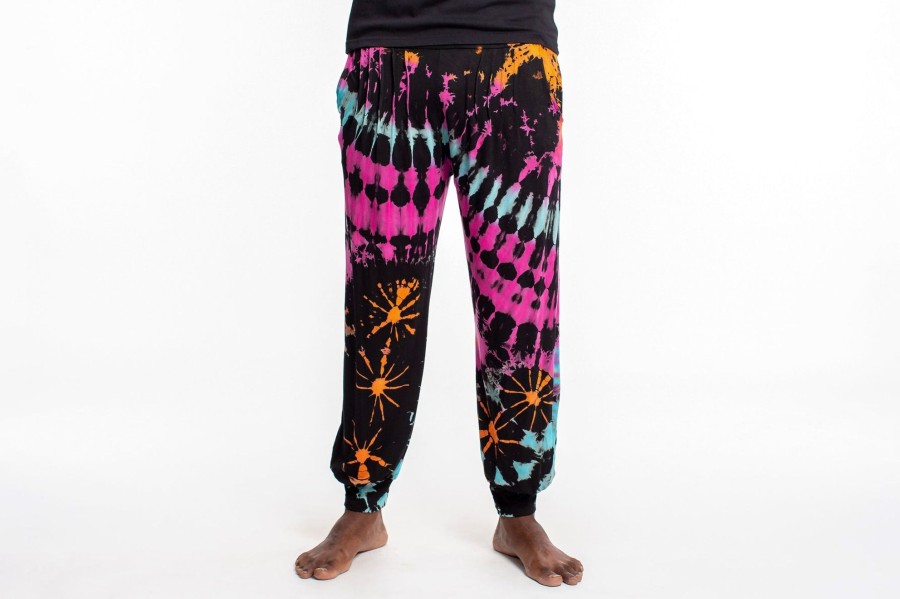 Men HaremPants | Tie Dye Cotton Men Harem Pants In Festival Black