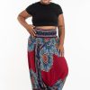 Women HaremPants | Plus Size Peony Mandalas 2-In-1 Jumpsuit Harem Pants In Red