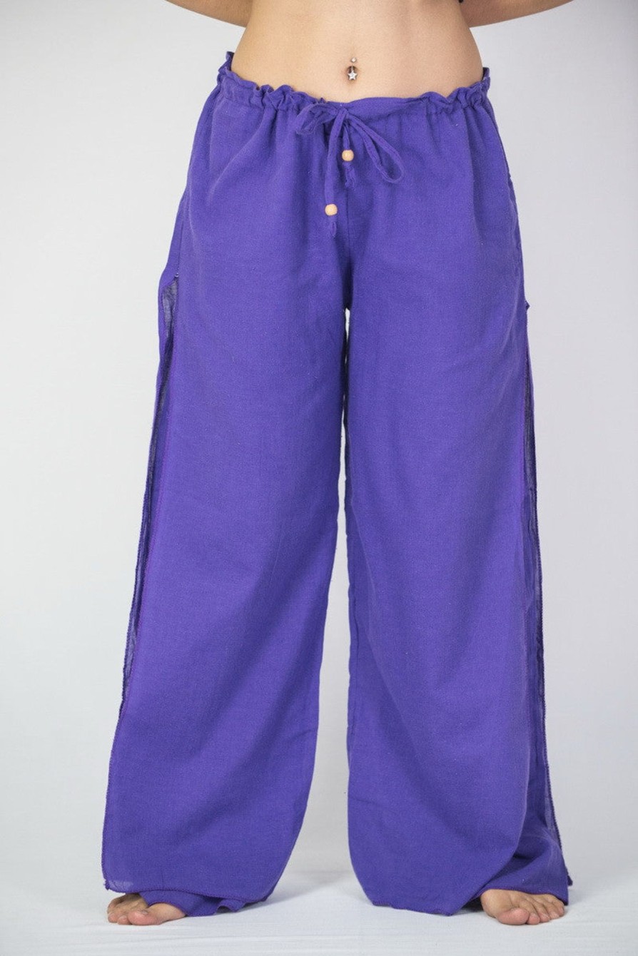 Women HaremPants | Women'S Thai Harem Double Layers Palazzo Pants In Solid Purple