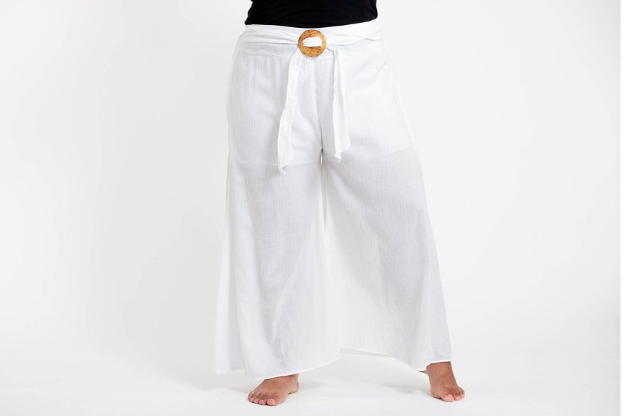 Plus Size HaremPants | Plus Size Women'S Thai Harem Palazzo Pants In Solid White