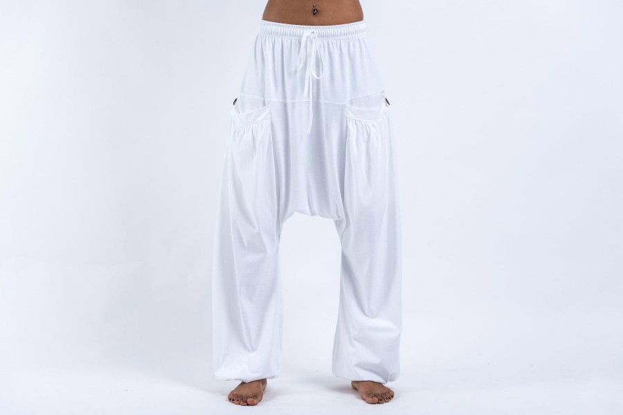 Women HaremPants | Cotton Women Harem Pants In Solid White