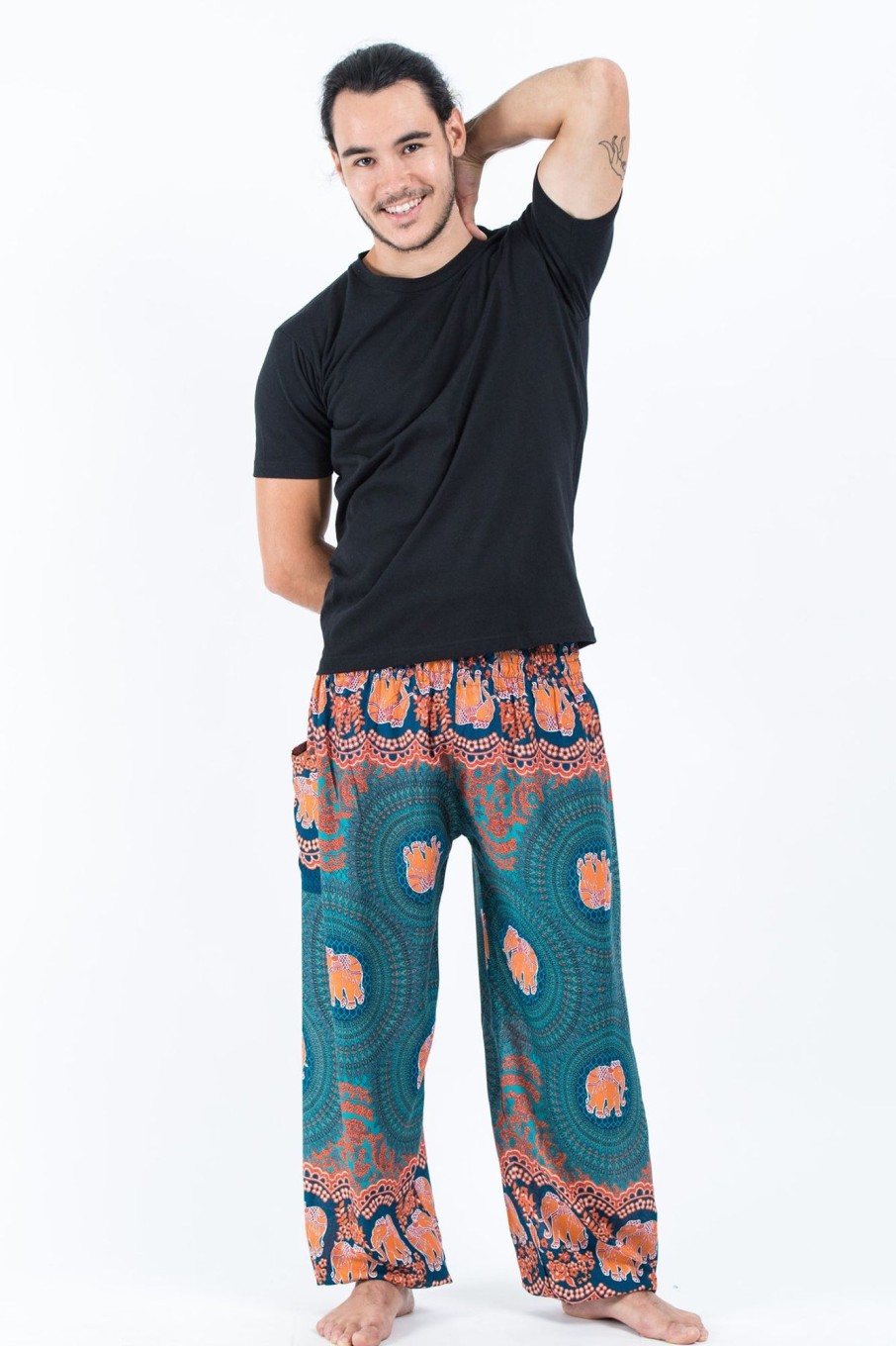 Men HaremPants | Mandala Elephant Men'S Elephant Pants In Turquoise