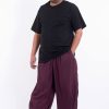 Men HaremPants | Plus Size Solid Color Drawstring Men'S Yoga Pants In Dark Purple