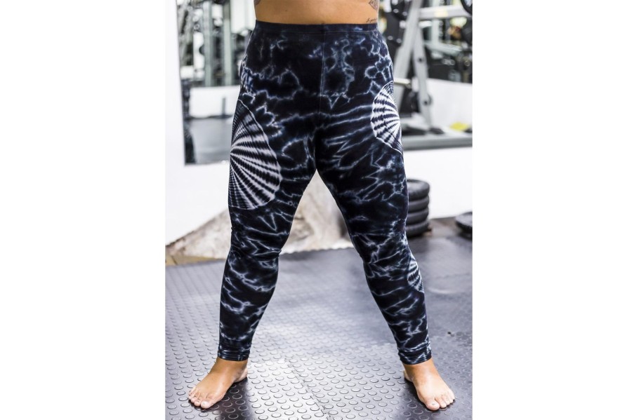 Plus Size HaremPants | Plus Size Swirls Tie Dye Cotton Leggings In Black