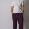 Men HaremPants | Solid Color Drawstring Men'S Yoga Massage Pants In Dark Purple