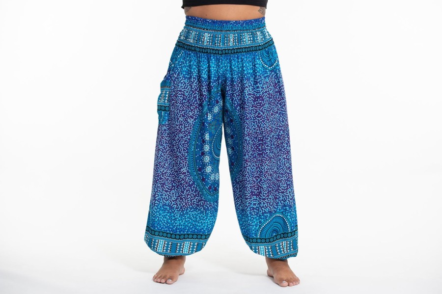 Plus Size HaremPants | Plus Size Tribal Chakras Women'S Harem Pants In Blue