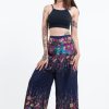 Women HaremPants | Floral Palazzo Style Harem Pants In Blue