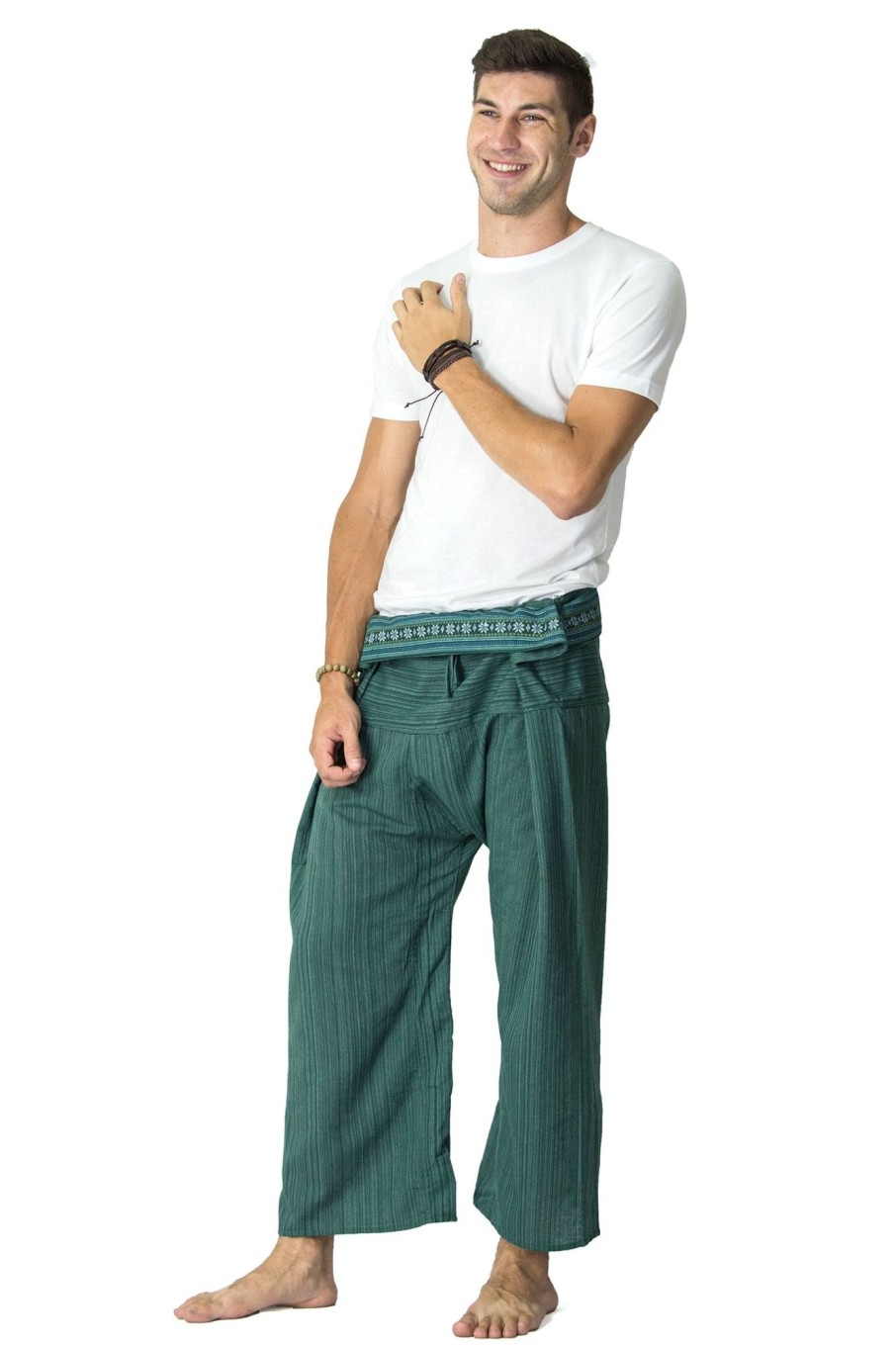 Men HaremPants | Unisex Thai Fisherman Pants In Aqua Marine