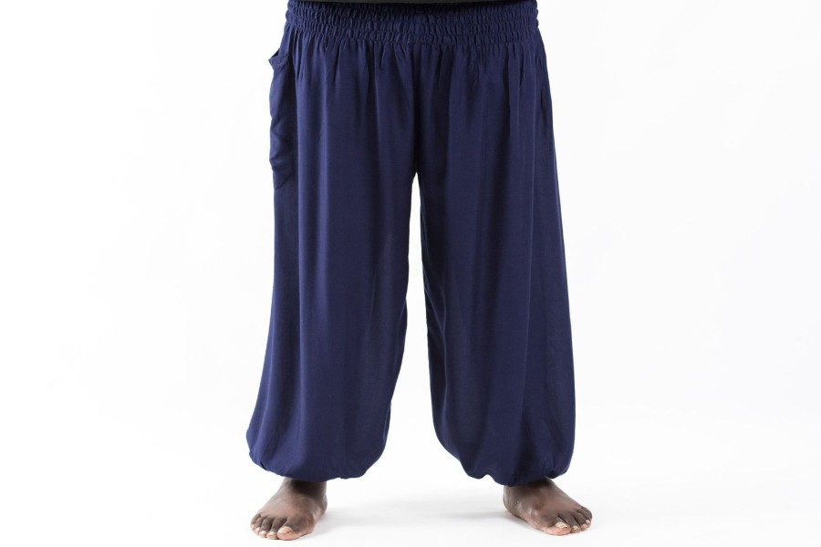 Plus Size HaremPants | Plus Size Solid Color Men'S Harem Pants In Blue