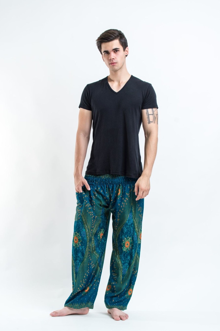 Men HaremPants | Peacock Eye Men'S Harem Pants In Turquoise