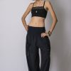 Women HaremPants | Women'S Thai Smocked Waist Cotton Pants In Black