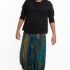 Men HaremPants | Plus Size Peacock Eyes Drop Crotch Men'S Harem Pants In Turquoise