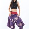 Women HaremPants | Thai Hill Tribe Fabric Women'S Harem Pants With Ankle Straps In Purple