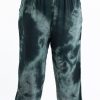 Plus Size HaremPants | Plus Size Tie Dye Drawstring Men'S Yoga Massage Pants In Dark Teal