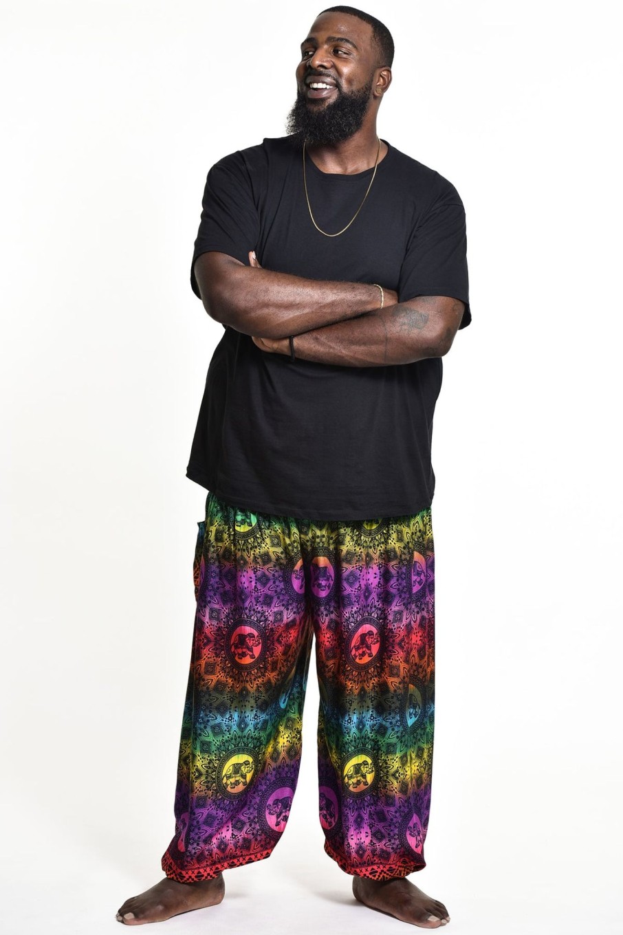 Plus Size HaremPants | Plus Size Rainbow Elephant Men'S Elephant Pants In Purple