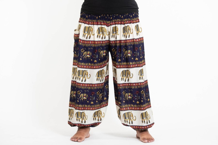 Plus Size HaremPants | Plus Size Elephant Bliss Women'S Elephant Pants In Navy