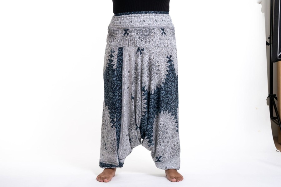 Women HaremPants | Plus Size Marble Mandalas 2-In-1 Jumpsuit Harem Pants In Indigo