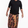 Men HaremPants | Plus Size Peacock Paisley Drop Crotch Men'S Harem Pants In Black