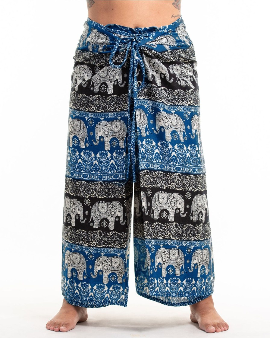 Women HaremPants | Plus Size Divine Elephant Wrap Palazzo Style Harem Pants In Blue