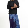 Men HaremPants | Floral Vines Drop Crotch Men'S Harem Pants In Blue