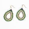 Accessories HaremPants | Oval Beads Brass Earrings Green