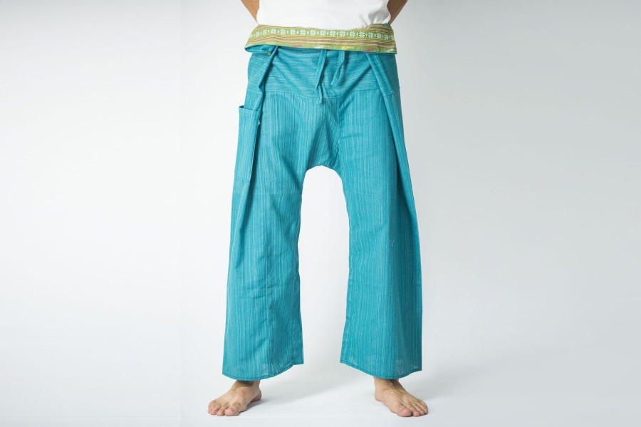 Men HaremPants | Unisex Thai Fisherman Pants In Turquoise