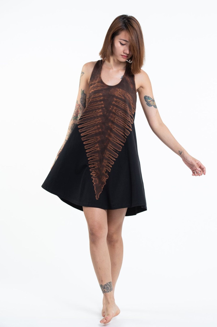 Women HaremPants | Tie Dye Cotton Tank Dress In 07 Black