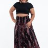 Women HaremPants | Plus Size Paisley Feathers 2-In-1 Jumpsuit Harem Pants In Black