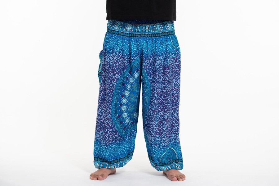 Men HaremPants | Plus Size Tribal Chakras Men'S Harem Pants In Blue