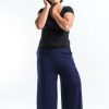 Women HaremPants | Plus Size Wide Leg Palazzo Harem Pants Cotton Blue