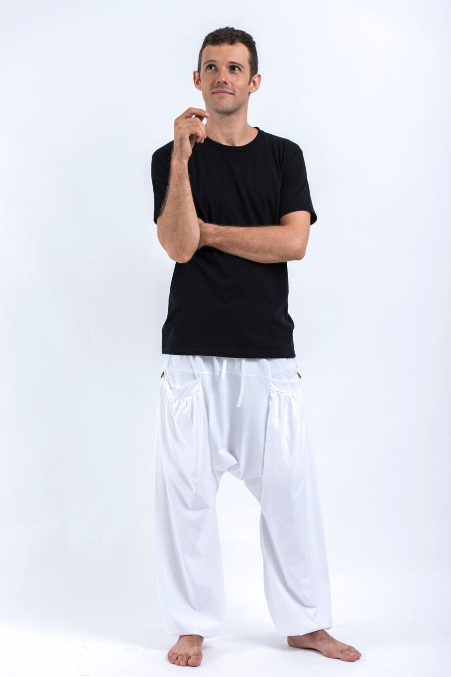 Men HaremPants | Cotton Men Harem Pants In Solid White