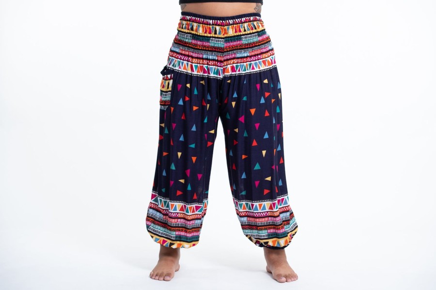 Plus Size HaremPants | Plus Size Triangles Women'S Harem Pants In Navy