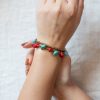 Accessories HaremPants | Brass Bead And Red/Turquoise Stone Double Strand Bracelets Multi