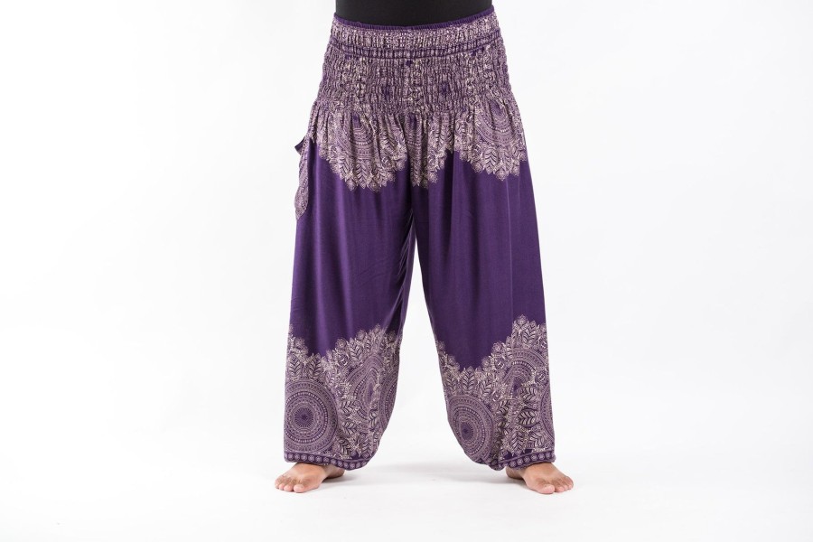 Women HaremPants | Plus Size Floral Mandalas Women'S Harem Pants In Purple