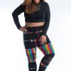 Plus Size HaremPants | Plus Size Patch Dye Tie Dye Cotton Leggings In Festival Black