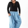 Women HaremPants | Plus Size Genie Women'S Cotton Harem Pants In Light Blue