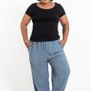 Plus Size HaremPants | Plus Size Solid Color Drawstring Women'S Yoga Massage Pants In Blue Gray