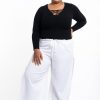 Plus Size HaremPants | Plus Size Women'S Thai Harem Double Layers Palazzo Pants In Solid White