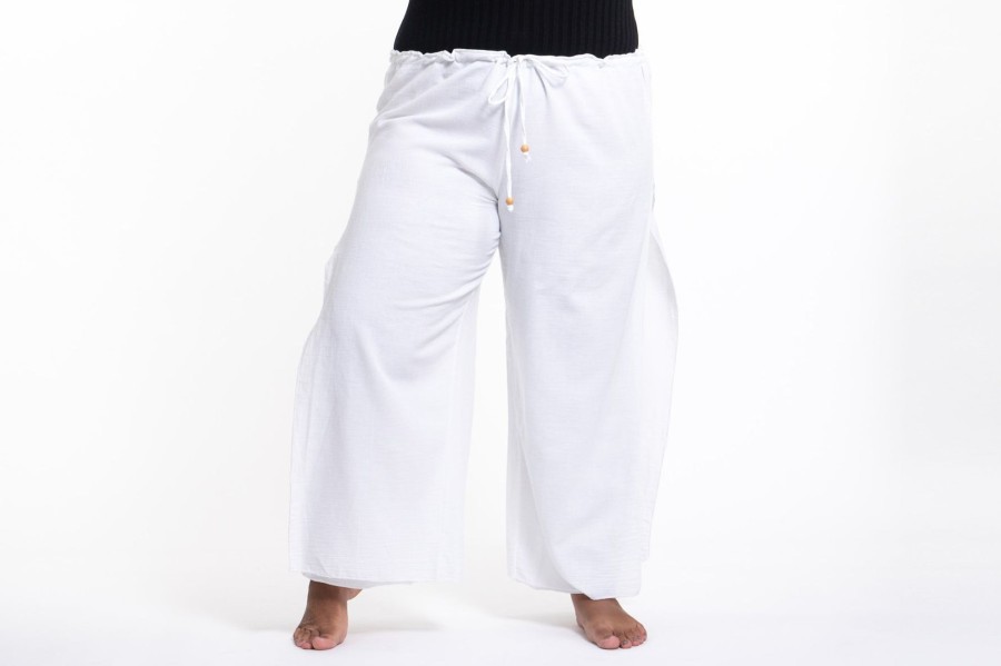 Plus Size HaremPants | Plus Size Women'S Thai Harem Double Layers Palazzo Pants In Solid White