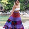 Plus Size HaremPants | Plus Size Patchwork Long Skirt In Purple