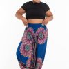 Women HaremPants | Plus Size Peony Mandalas 2-In-1 Jumpsuit Harem Pants In Blue