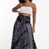 Women HaremPants | Peacock Handkerchief Midi Skirt In Black