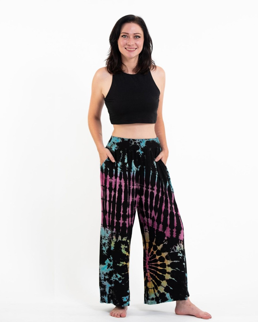 Women HaremPants | Tie Dye Wide Leg Palazzo Harem Pants Cotton Turquoise