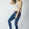 Women HaremPants | Marble Tie Dye Cotton Leggings In Indigo