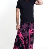 Men HaremPants | Turtle Print Drop Crotch Men'S Harem Pants In Pink